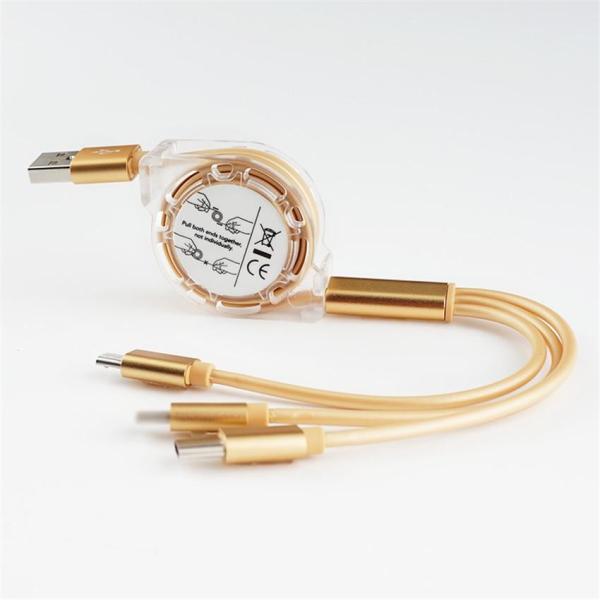 Iphone mobile 3 In 1 Retractable Charging Cable Charger Cord Custom Made USB Cables