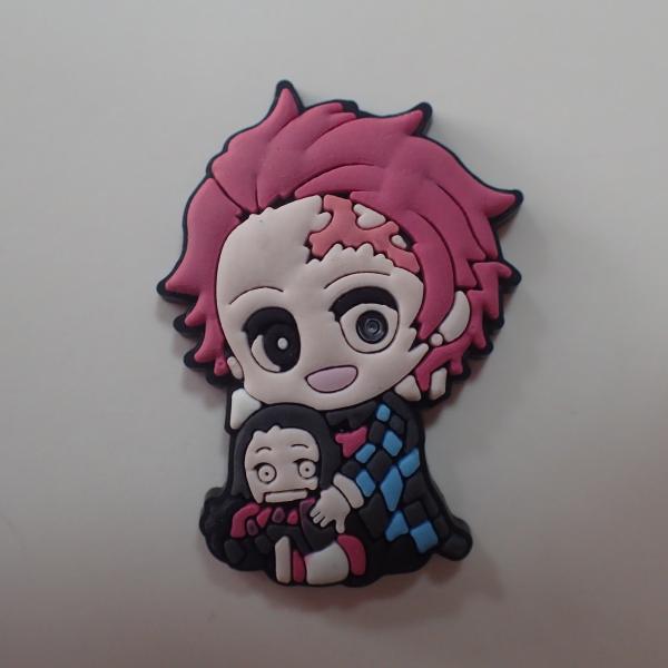 Crachá de borracha do silicone da forma do personagem de banda desenhada do remendo do PVC do logotipo do relevo