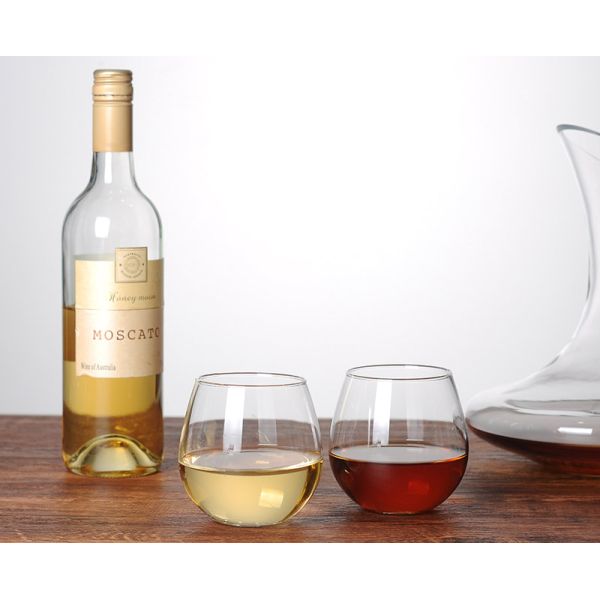 Dishwasher Safe Easy Cleanup Stemless Wine Glass 16oz With Elegant Brim