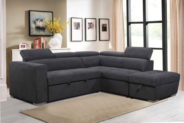 Breathable Sleeper Sectional Couch With Storage Antiwear Nontoxic