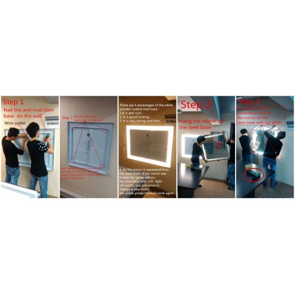 IP44 светодиодный сенсорный экран зеркало для мойки с подсветкой и ETL CETL CE RoHS