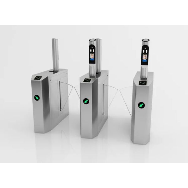 304 Stainless Steel Retractable Flap Gate Barrier with 1.5mm Thickness and Infrared Photocell for Access Control