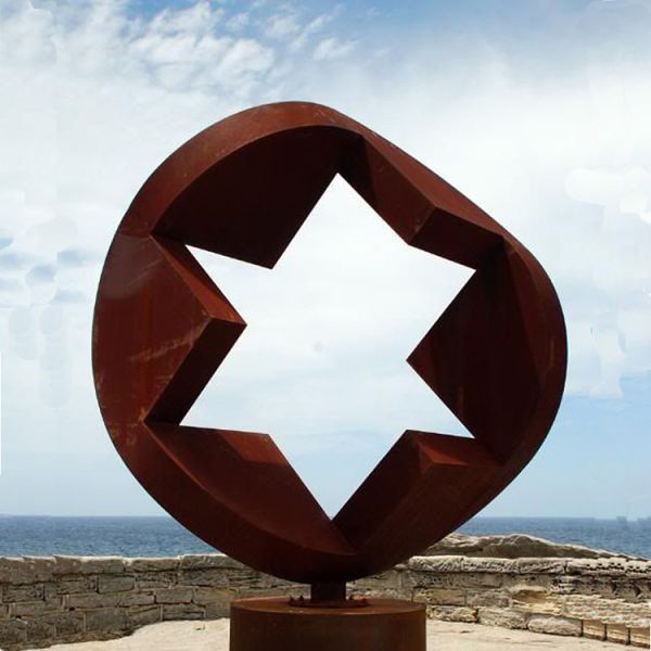 OEM Weathering Steel Lawn Sculptures Metal Rusty Metal Yard Sculptures Outdoor