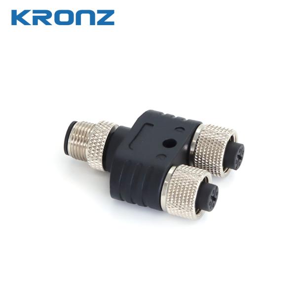 IP67 M12 4-Pin A Code Y Splitter 1 Male to 2 Female Extension Branch Cable for Factory Automation