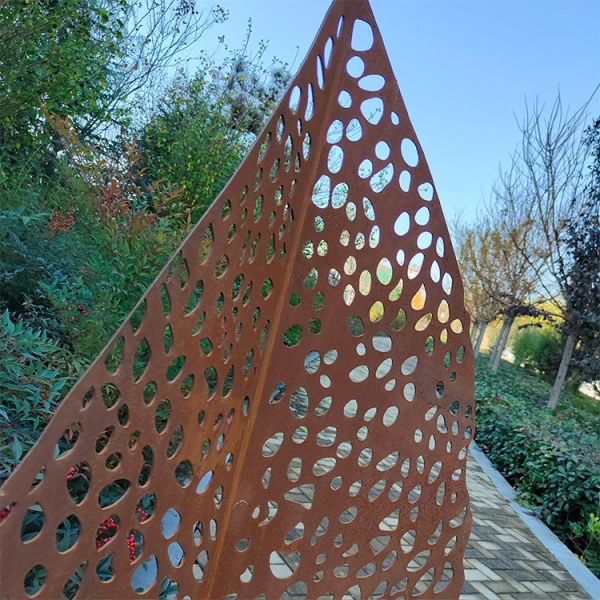 Abstract 0.3m Modern Metal Garden Sculptures 5.1ft Corten Art