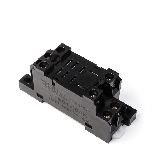 Relay Socket Base LLS01-08AE Type 8-Pin DIN Rail Panel Mount Compact Design Custom Assembly R&D Solutions