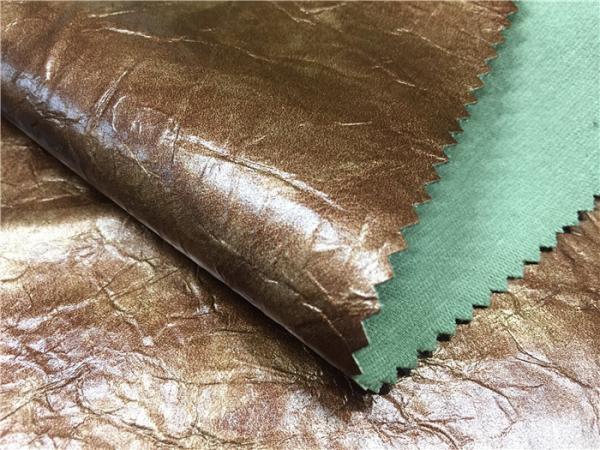 8101ABZ Bronze Color 0.6mm Pu Fake Leather Fabric For Men'S Jacket / Dress