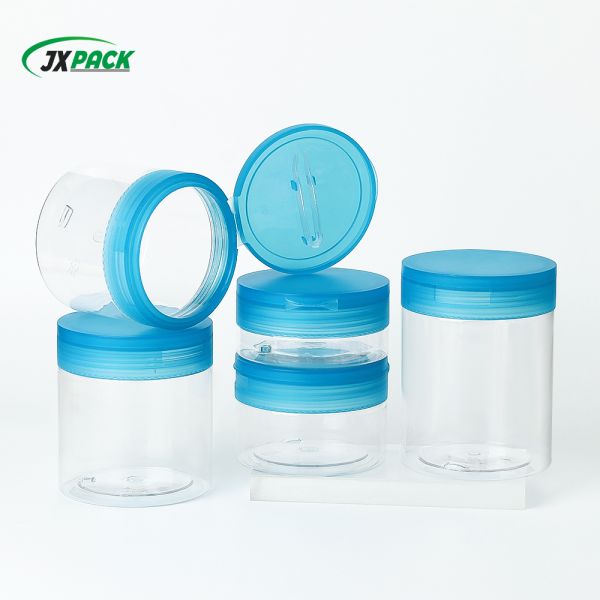 Custom PET Flip Lid Cosmetic Jar for Cleansing Balm & Makeup Remover Packaging