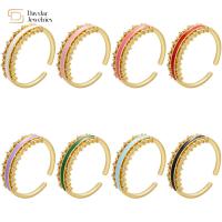 Zircon Stackable 18k Gold Plated Jewelry Enamel Diamond RingsFor Women