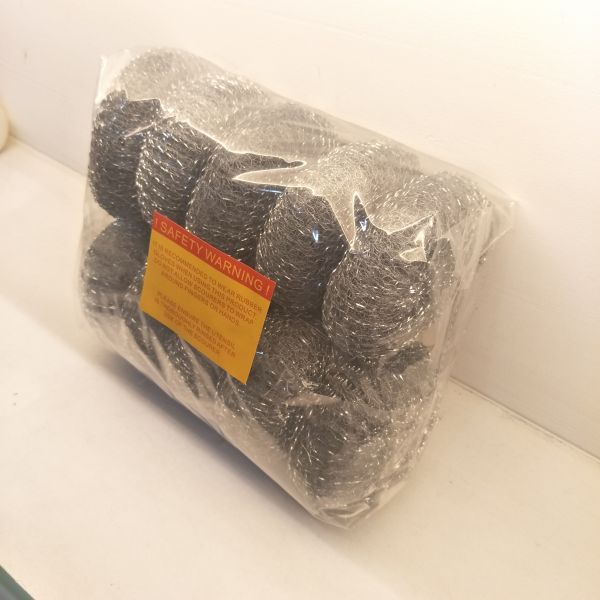 Galvanized Steel Wire Pot Scourers , Stainless Steel Cleaning Pads With Strong Cleaning Capacity