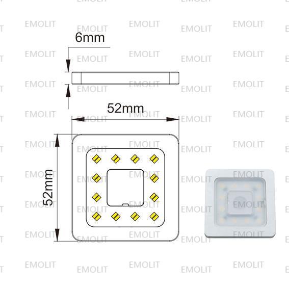 Flat Aluminium Square Housing CCT LED Furniture Cabinet Lamp CE Approval