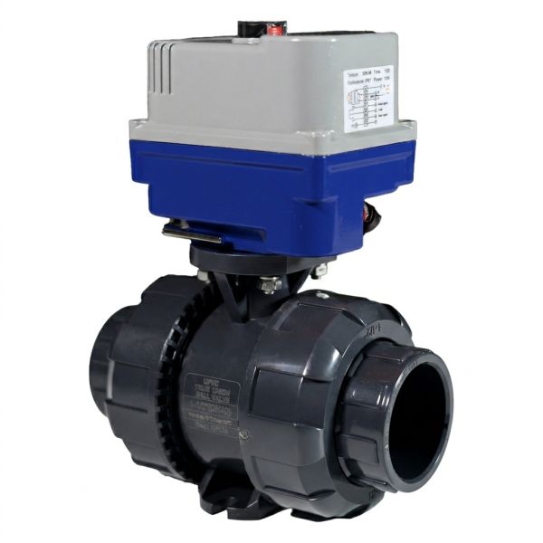 3-Way Electric PVC Ball Valve, L-Port/T-Port Motorized Plastic Valve for Water Treatment