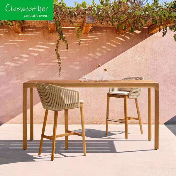 Outdoor Furniture Woven Rope Dining Chair for Customized Color Hotel Courtyard Garden