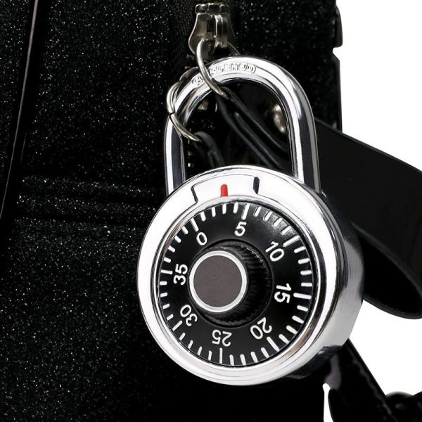 Round Combination Padlock Zinc Alloy Eco-Friendly Password Unlock Master Key Black Color 7mm Shackle School Gym Locker Padlock