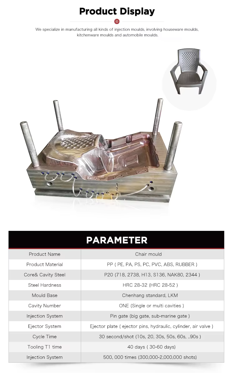 Custom injection molds plastic chair injection mold supplier