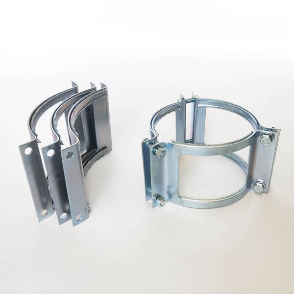 Galvanised Plated Steel Heavy Duty Pipe Clamps Coupling Grip Pipe With Teeth