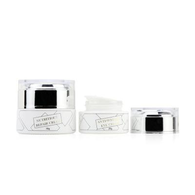 Customizable Cream Jar Container 20g 30g 50g White Glass Face