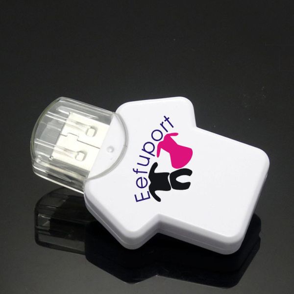 Футболка формирует пластиковый привод 2,0 usb ручки 16GB 32GB USB белый внезапный 3,0 ROHS