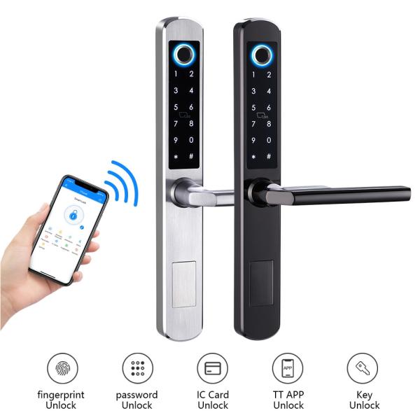 6V TTlock Smart Lock Red Bronze Fingerprint Smart Door Lock For Sliding Gate Door