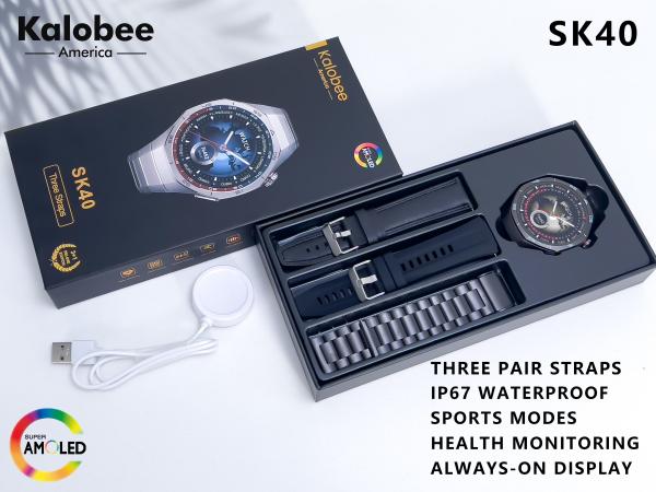Pantalla AMOLED HD SK40 Smart Watch Hombres NFC GPS Seguimiento de la frecuencia cardíaca Bússola Ul