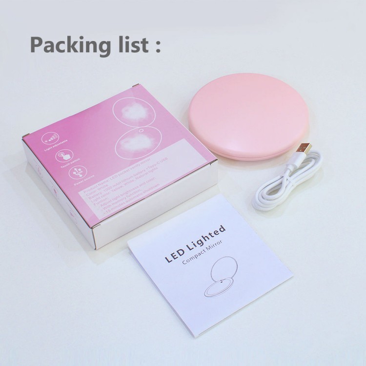 Double Sided Magnifying LED Lighted Cosmetic Makeup Hand Mirror