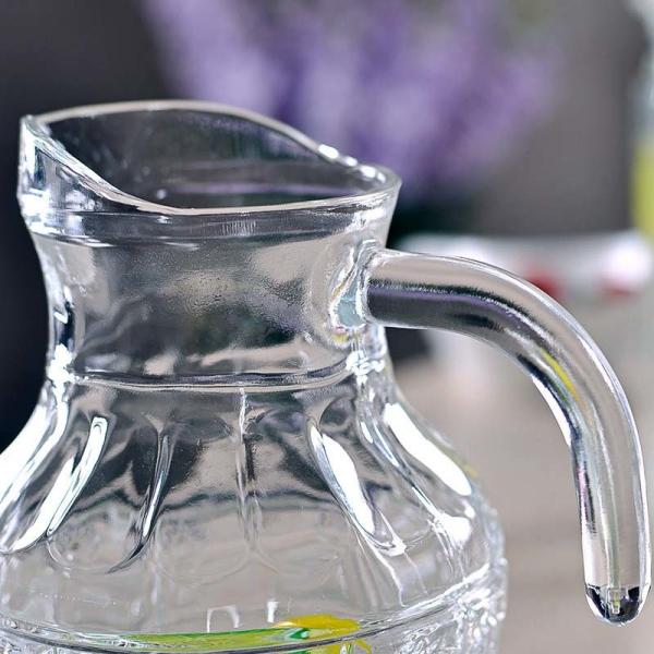 Smooth Surface 1500ml Glass Pitcher Attractive Design For Kitchen Decoration