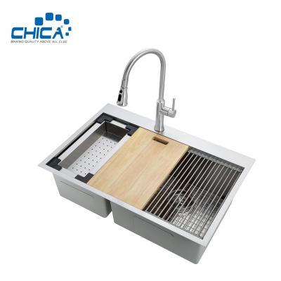 18 Gauge Stainless Steel Sink Handmade House Kitchen Sinks Double Bowl Kitchen Sinks