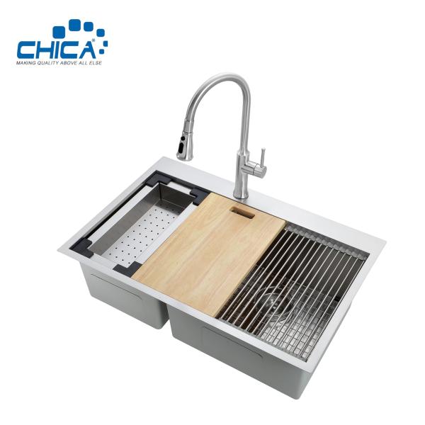 18 Gauge Stainless Steel Sink Handmade House Kitchen Sinks Double Bowl Kitchen Sinks