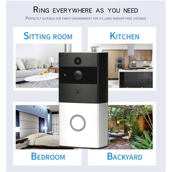 Danmini Wi-Fi Doorbell Door Phone Support Night Vision Motion Detection Two Way Talk Cloud Storage(WF06-ty)