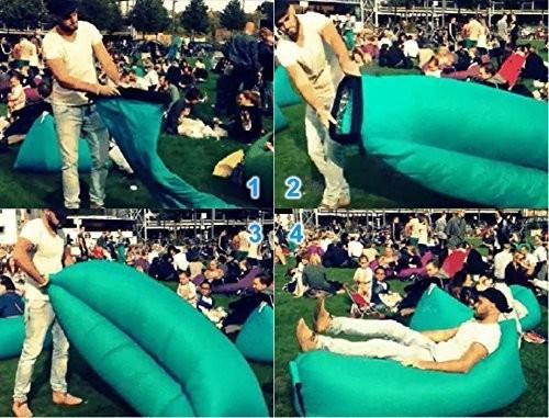 Inflatable Sleeping Lazy Bag Beach Lay Bag Banana Sleeping Bag With Pocket Camping Bed  Camping Lounge Bed Holiday bag