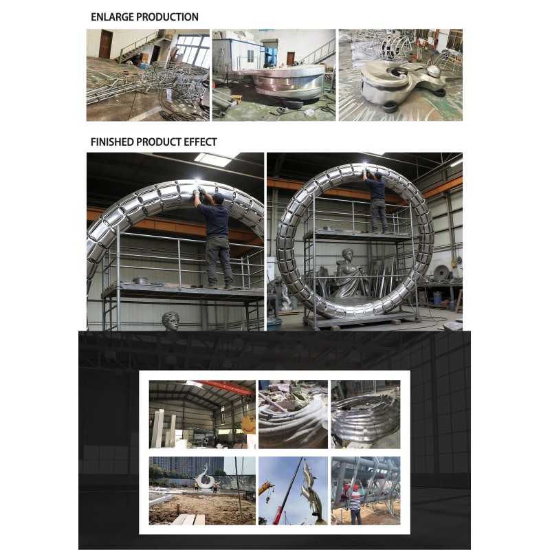 Custom Ring Mirror Polished Ring Stainless Steel Sculpture Modern Outdoor Sculpture