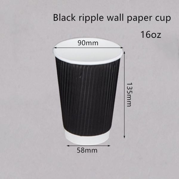 Tasse ridée de boissons de café de papier de 250gsm 300gsm emballage jetable