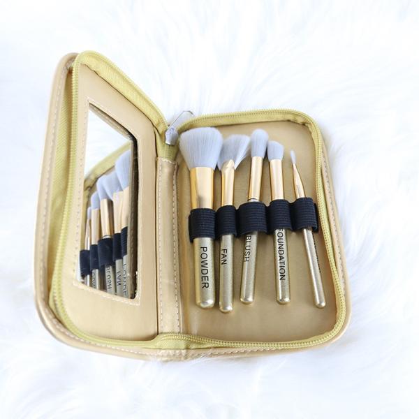 5pcs Mini Travel Makeup Brush Set com o saco cosmético portátil fácil levar
