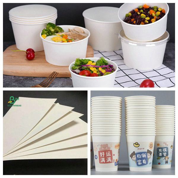 Food Grade 260 + 15 PE Coated Cup Stock Paper White For Coffee Cup