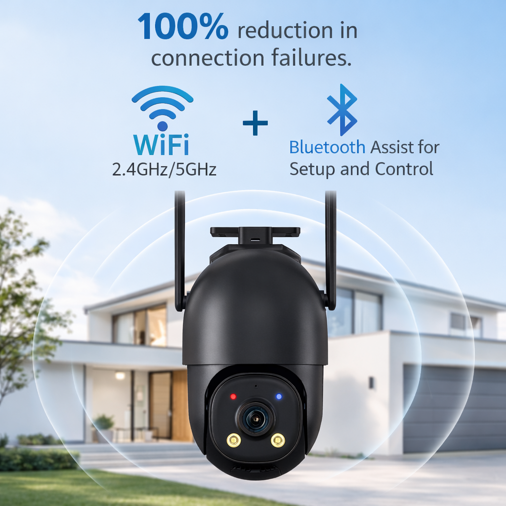8MP Battery Powered Camera 2.4Ghz 5Ghz WiFi Solar Security Camera Two Way Audio