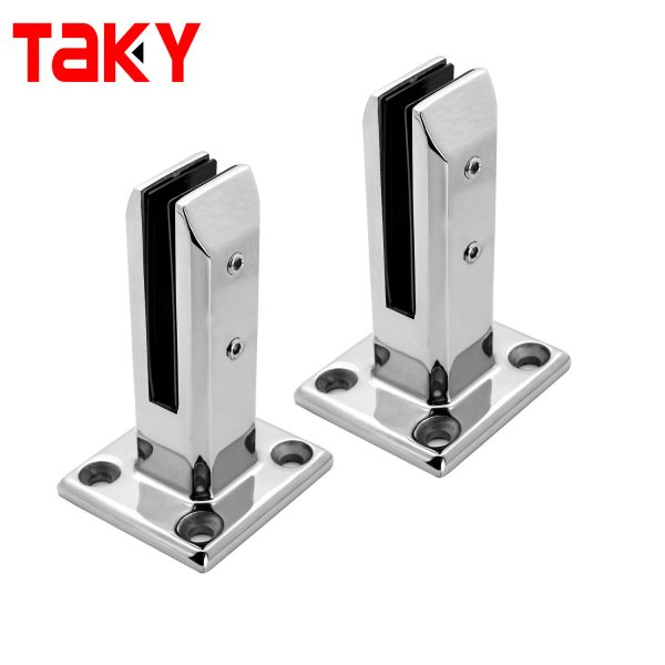 Adjustable 8-12MM Square Stainless Steel Bolt Down Spigot Glass Railing Clamp