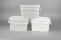 seau carré blanc de polypropylène de seau de la catégorie 5L comestible avec le couvercle