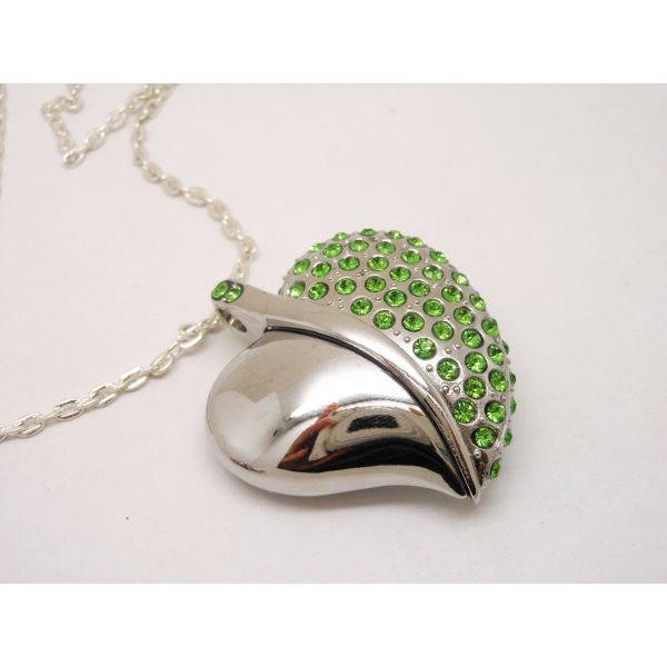 Promotional Gift Aluminium Diamond Heart Shape Jewelry 2.0 USB flash drive 4Gb