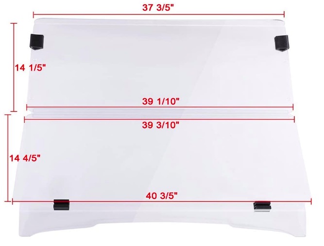 HECASA Clear Golf Cart Windshield Compatible with 1994-2014 EZGO TXT Medalist