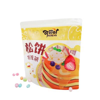 Wide Recyclable Custom Stand Up Pouches Plastic Food Packaging With Ziplock Clear Window For Pancakes Cookies Storage