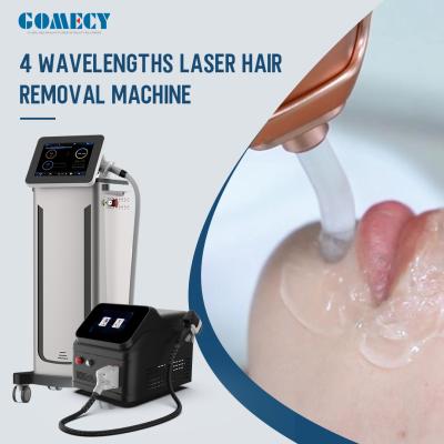 Máquina de laser de diodo branco 4 comprimentos de onda Máquina de remoção de cabelo a laser para salão de beleza