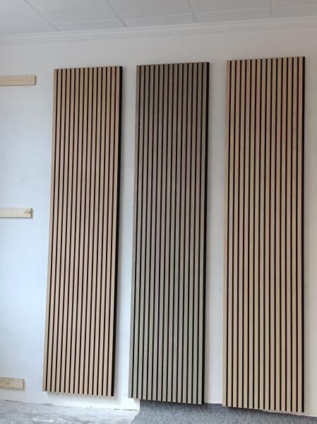Linear Wood Acoustic Panels Fast Installation Home Office Theater Wall Decoration