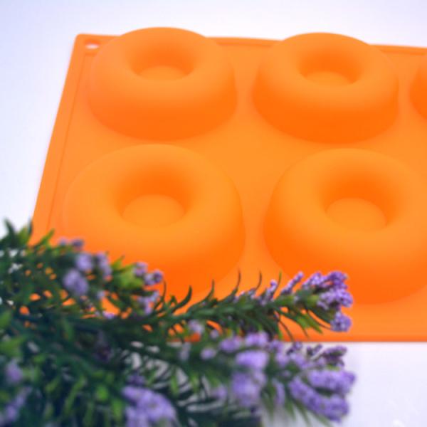 8 Cavity 3D Silicone Cake Moulds Doughnut Shape Custom Made Soap Molds