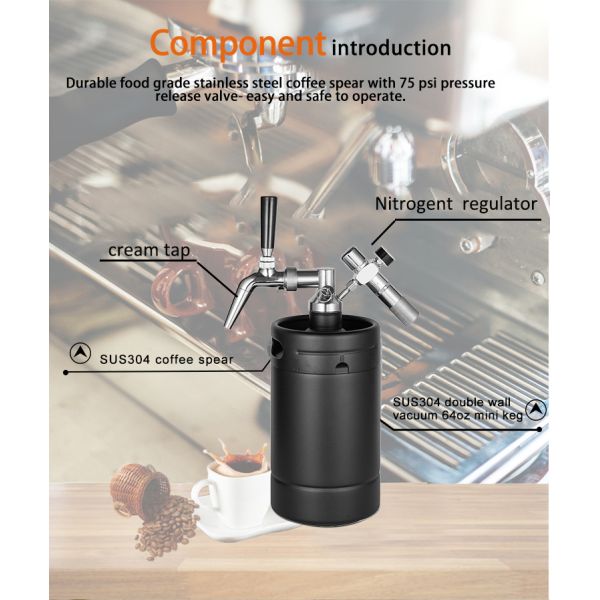 64oz изолировало нитро холодную кофеварку SS304 brew