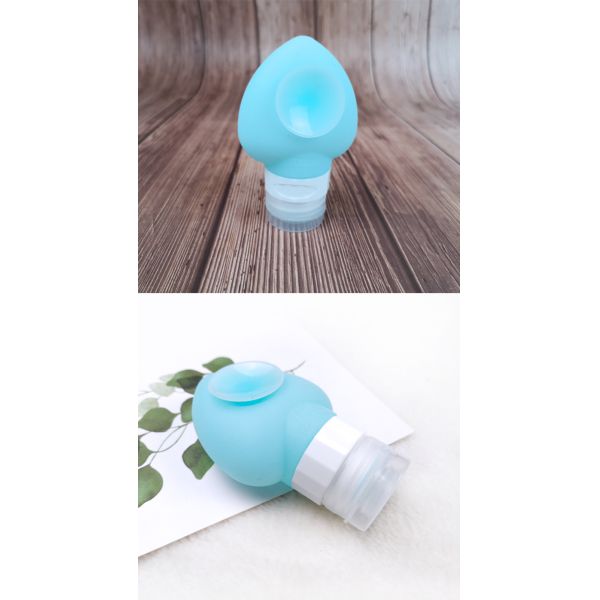 78Ml Portable Soft Cute heart Silicone Travel Bottle Set With Suction Cup