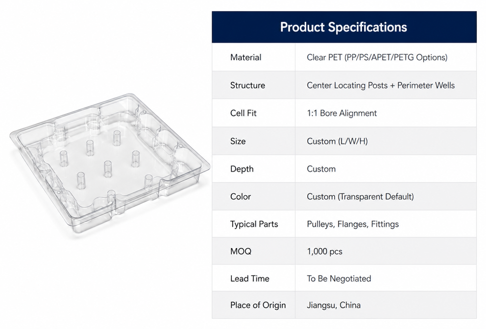 PET Packaging Tray for Car Spare Parts Garage Workshop Tools Organizing Box Vacuum Formed Plastic Insert Wholesale