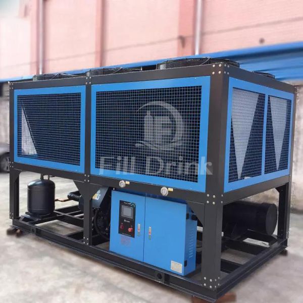 Heat Pump Soft Drink Production Line Industrial Water Chiller Refrigeration Cooling