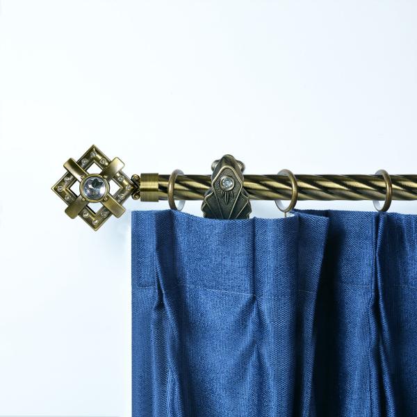 Factory Directly Wholesale 28mm Single/Double Home Decoration Curtain Accessories Extendable Metal Curtain Rod Set