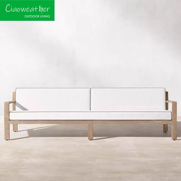 Terrace Wooden Set Luxury Modern Teak Wood Sofa Sets for Hotel Chairs Outdoor Sofa Garden Sofa Design Mail Packing N