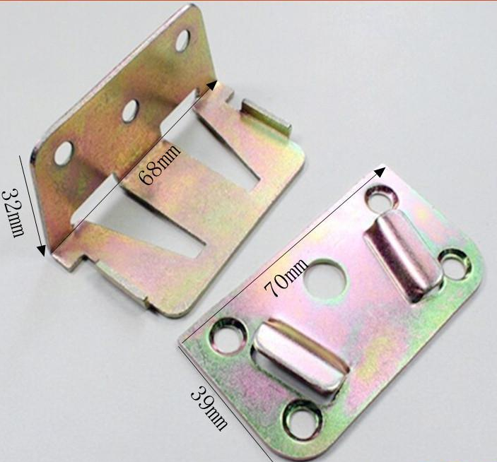 Покрытие порошковым покрытием Металлическая кровать Части кровати Ключ к кровати Пластина крепления крепления кровать Рельсы крепления